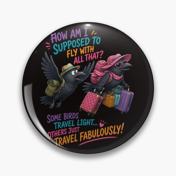 Item preview, How Am I Supposed to Fly with All That? – Funny Vacation Crow Couple Design designed and sold by Tadeusz1.