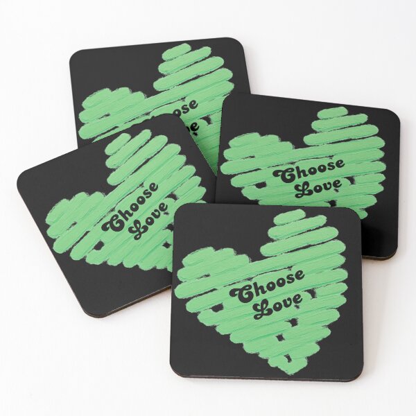 Item preview, Choose Love – Hand Painted Mint Green Heart Typography | Inspirational Minimalist Design designed and sold by VariusDesigns.
