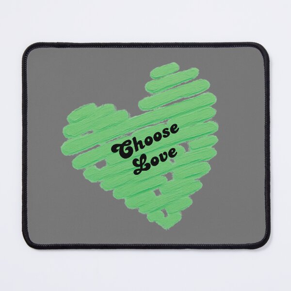 Item preview, Choose Love – Hand Painted Mint Green Heart Typography | Inspirational Minimalist Design designed and sold by VariusDesigns.