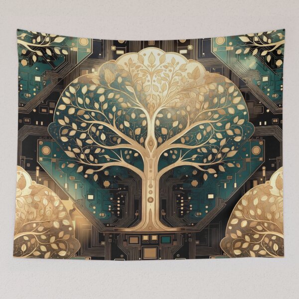 Item preview, Enchanted Golden Tree in Fantasy Forest designed and sold by IntelliMindDesigns.