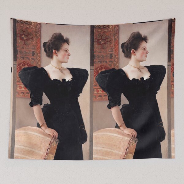 Item preview, Elegant Lady in Black Velvet Dress designed and sold by artofuniverse.