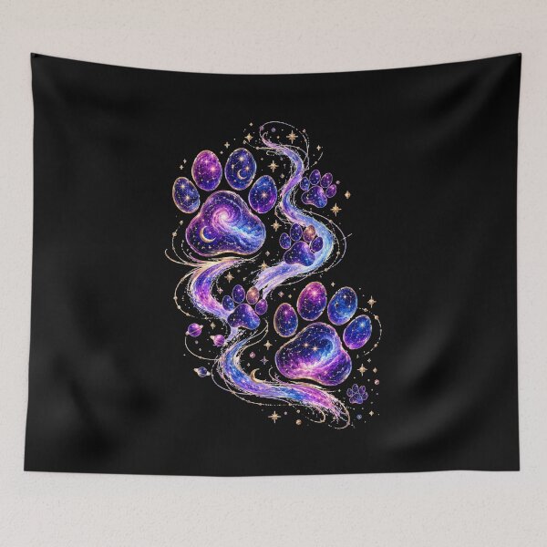 Item preview, Cosmic Galaxy Paw Prints designed and sold by MoonStitch.