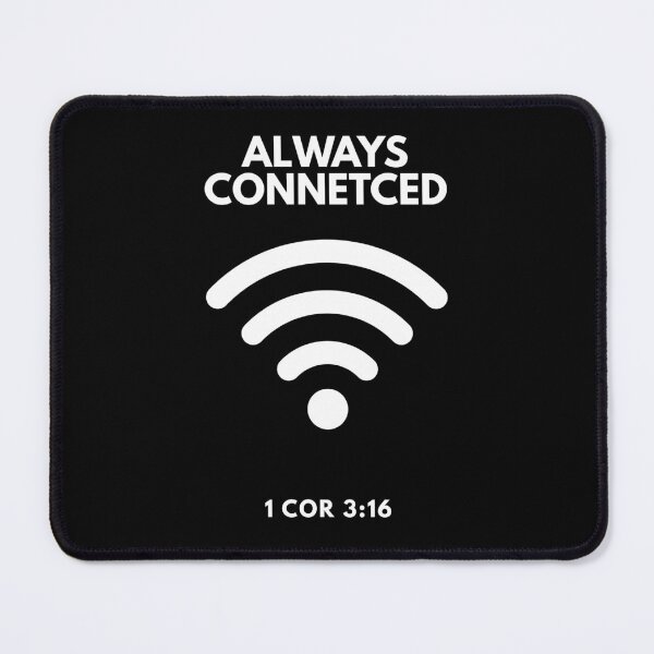 Item preview, Always Connected Wi-Fi Bible Verse 1 Corinthians 3:16 White Ink designed and sold by Faith Level Up.