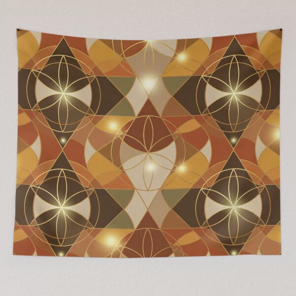 Item preview, Warm Earthy Geometric Starburst Pattern Design designed and sold by IntelliMindDesigns.