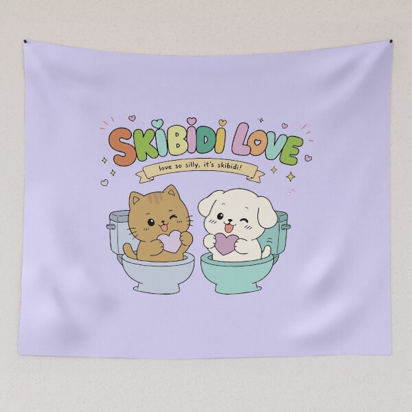 Item preview, Skibidi Love - Cute Toilet Meme Cat and Dog designed and sold by snewen.