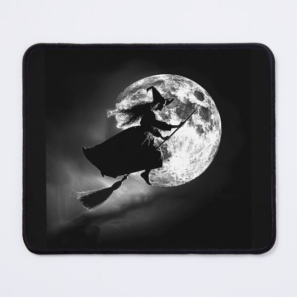 Item preview, Witch Flying Across the Full Moon – Gothic Halloween Art designed and sold by inkoutninja.