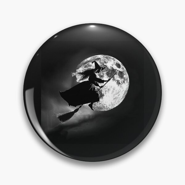 Item preview, Witch Flying Across the Full Moon – Gothic Halloween Art designed and sold by inkoutninja.