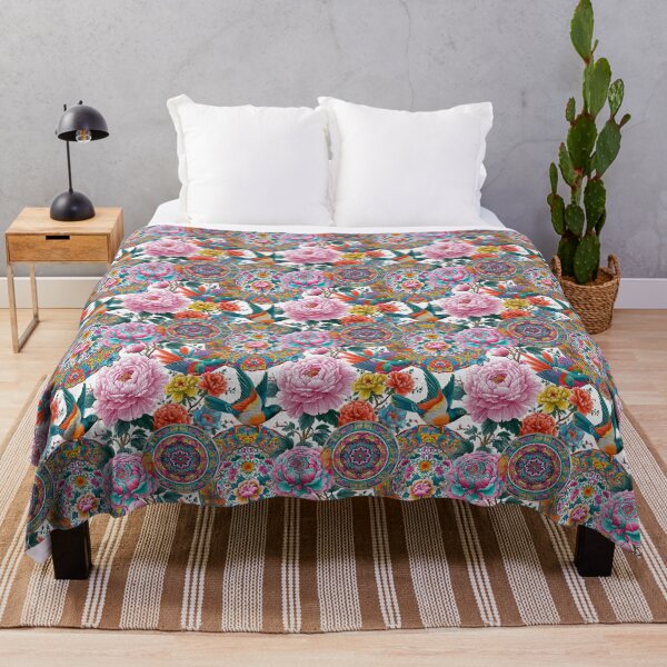 Item preview, White Peony And Butterfly Chinoiserie Pattern designed and sold by igraphixart.