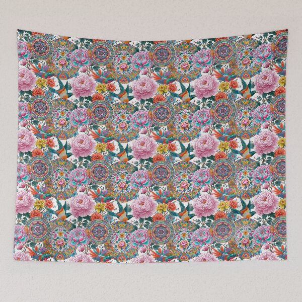 Item preview, White Peony And Butterfly Chinoiserie Pattern designed and sold by igraphixart.