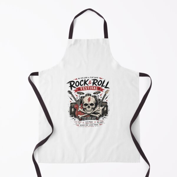 Item preview, Rock & Roll Festival – Vintage Skull and Guitar Concert Artwork designed and sold by Artisan Finds Online.