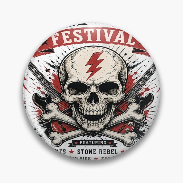 Item preview, Rock & Roll Festival 2025 – Vintage Skull Concert Poster designed and sold by Artisan Finds Online.
