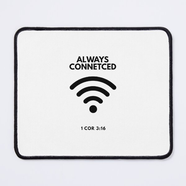 Item preview, Always Connected Wi-Fi Signal Bible Verse 1 Corinthians 3:16 Christian - black designed and sold by Faith Level Up.