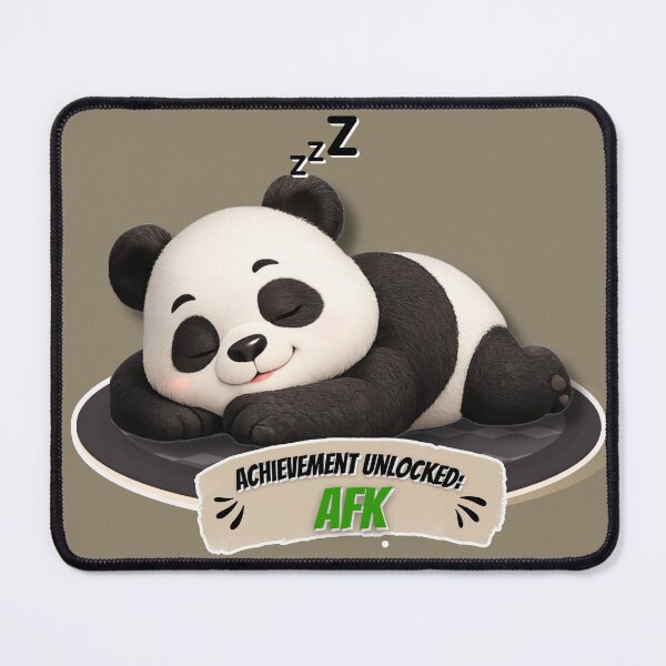 Item preview, Achievement Unlocked AFK Sleeping Panda Sticker designed and sold by EnginerdStudio.