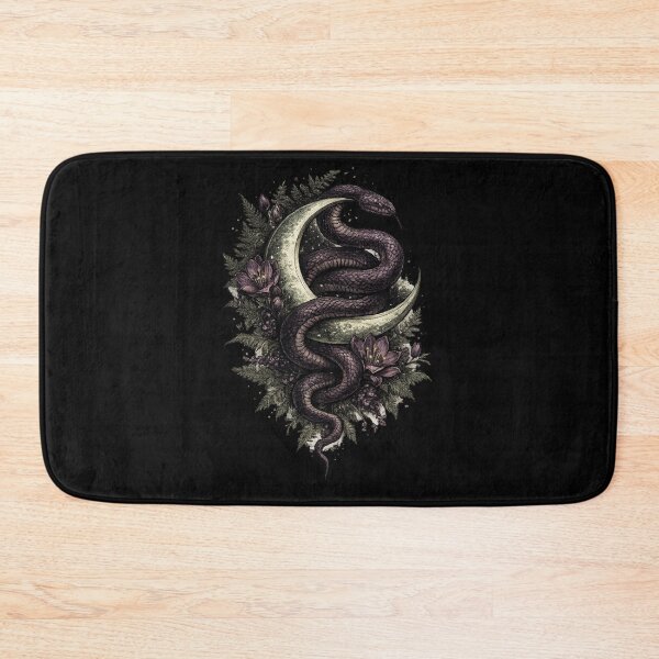 Item preview, Snake Crescent Moon Dark Mystical Witchy Tattoo Style Design designed and sold by irfanshikh.
