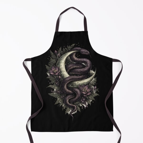 Item preview, Snake Crescent Moon Dark Mystical Witchy Tattoo Style Design designed and sold by irfanshikh.