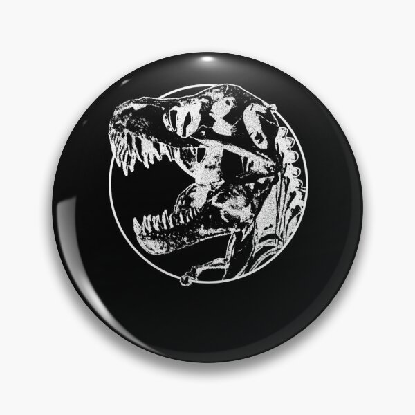 Item preview, High-Contrast Gritty White Tyrannosaurus Rex Skull in Circular Frame designed and sold by ali shope.