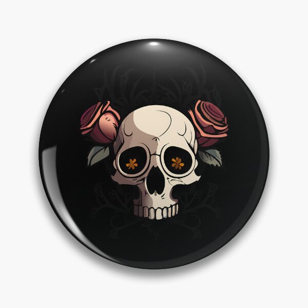 Item preview, Stylized Cartoon Gothic Skull with Red Roses and Star designed and sold by ali shope.