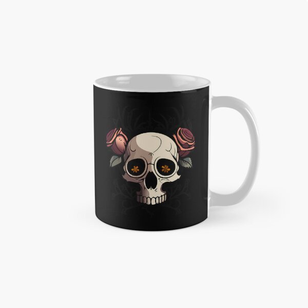 Item preview, Stylized Cartoon Gothic Skull with Red Roses and Star designed and sold by ali shope.