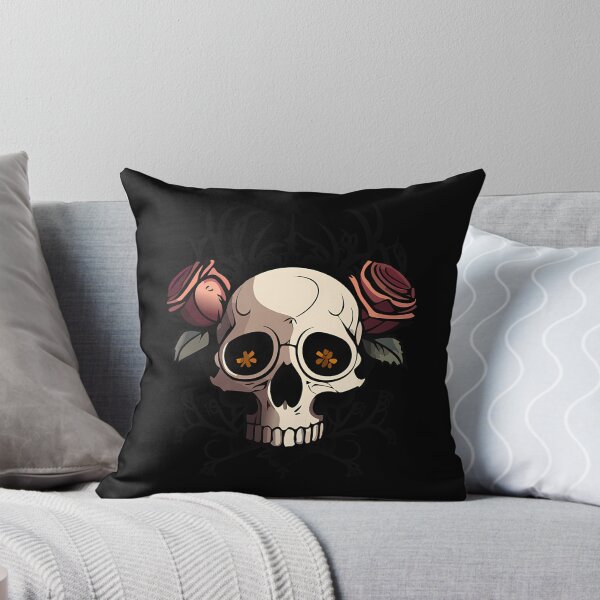 Item preview, Stylized Cartoon Gothic Skull with Red Roses and Star designed and sold by ali shope.