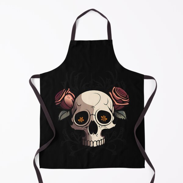 Item preview, Stylized Cartoon Gothic Skull with Red Roses and Star designed and sold by ali shope.