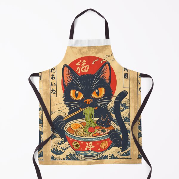 Item preview, Vintage Japanese Ramen Cat, Black Cat Eating Noodles, Ukiyo-e Inspired Retro Anime Art, Cute Japanese Food Lover Graphic designed and sold by PrintelloTH.