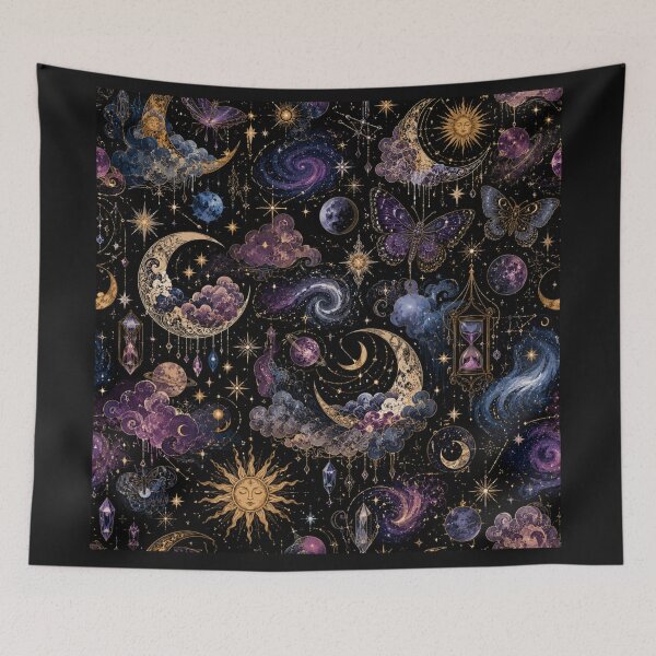 Item preview, Celestial Moon and Galaxy Pattern designed and sold by Thor-stone.