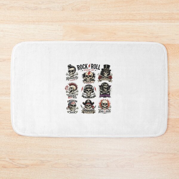 Item preview, Rock & Roll Skull Sticker Collection – Vintage Rebel Graphic Set designed and sold by Artisan Finds Online.
