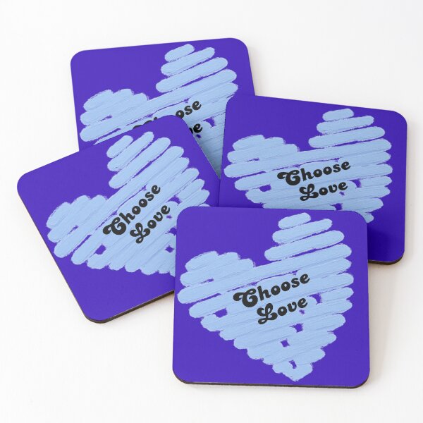 Item preview, Choose Love – Hand Painted Baby Blue Heart Typography | Minimalist Inspirational Design designed and sold by VariusDesigns.