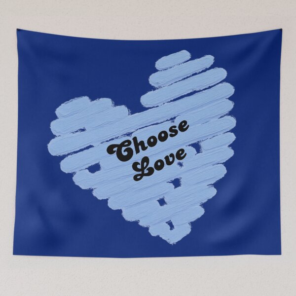 Item preview, Choose Love – Hand Painted Baby Blue Heart Typography | Minimalist Inspirational Design designed and sold by VariusDesigns.