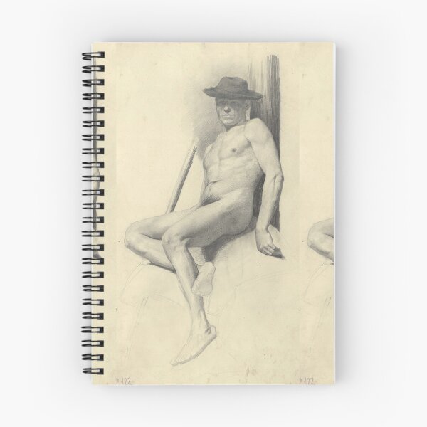 Item preview, Seated Male Nude With Hat Study designed and sold by artofuniverse.