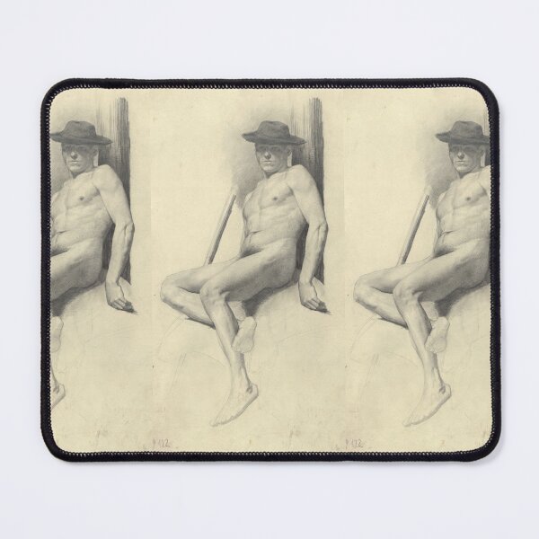 Item preview, Seated Male Nude With Hat Study designed and sold by artofuniverse.