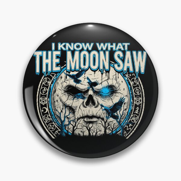 Item preview, I Know What the Moon Saw, Occult Skull Moon Vintage Horror designed and sold by CryptReel.