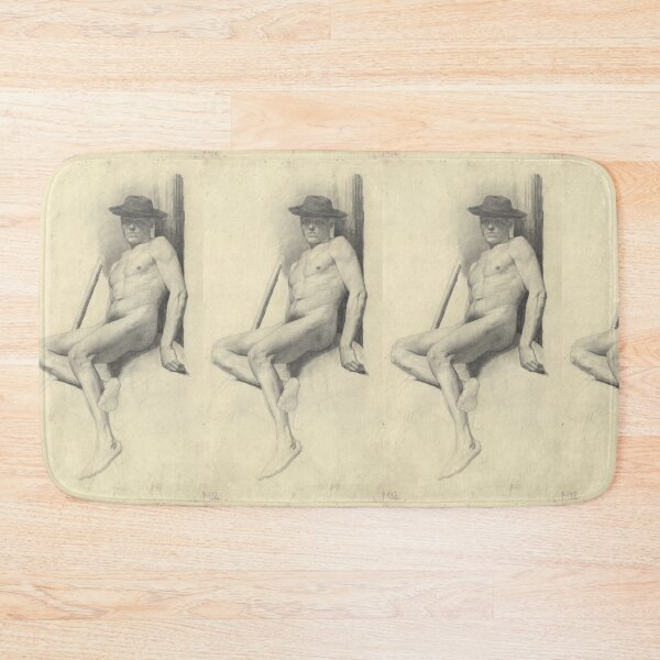 Item preview, Seated Male Nude With Hat Study designed and sold by artofuniverse.