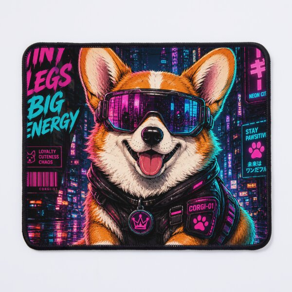 Item preview, Retro Cyberpunk Corgi Neon designed and sold by TinyLegs.