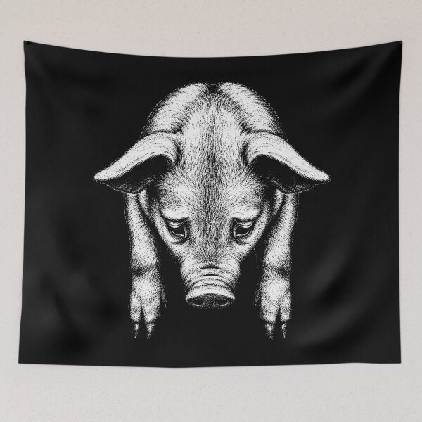 Item preview, Sad pig Vintage Engraving Style Graphic T-Shirt designed and sold by Sivallus.