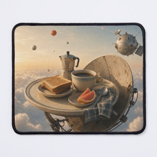 Item preview, Breakfast on a Sleeping Satellite designed and sold by Quiet Badge Studio.