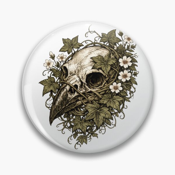 Item preview, Raven Skull Ivy Flowers Dark Botanical Gothic Bird Design designed and sold by irfanshikh.