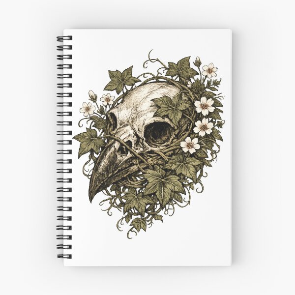 Item preview, Raven Skull Ivy Flowers Dark Botanical Gothic Bird Design designed and sold by irfanshikh.