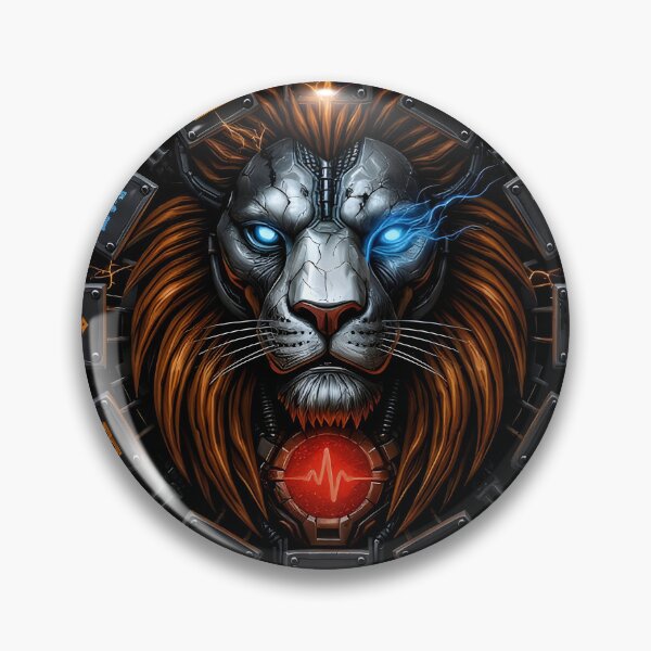 Item preview, Dark Leo Lion Zodiac Wheel Cyber Glowing Eye Art designed and sold by Zodiac Celestial Art.