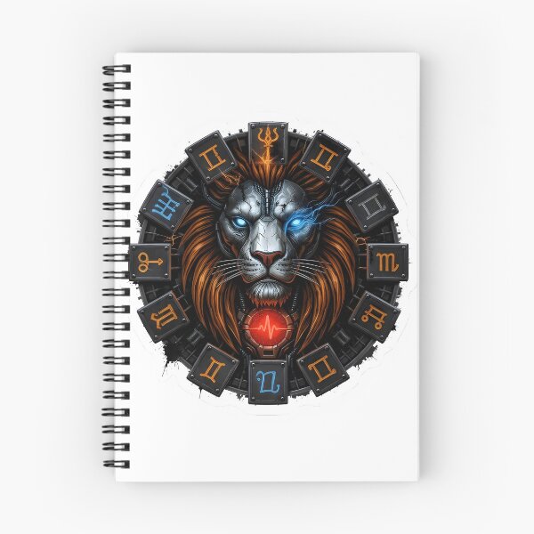 Item preview, Dark Leo Lion Zodiac Wheel Cyber Glowing Eye Art designed and sold by Zodiac Celestial Art.