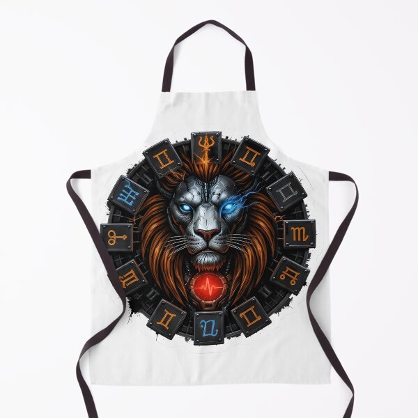 Item preview, Dark Leo Lion Zodiac Wheel Cyber Glowing Eye Art designed and sold by Zodiac Celestial Art.