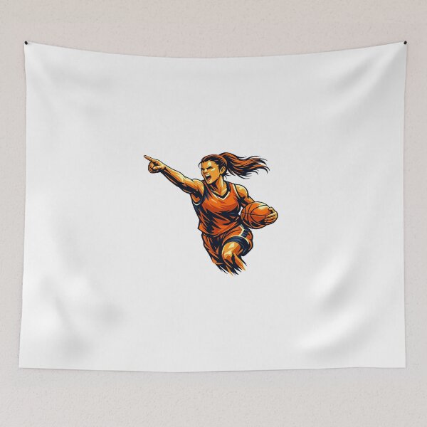 Item preview, Dynamic Female Basketball Player Action Sports Vector Illustration designed and sold by redengineers.