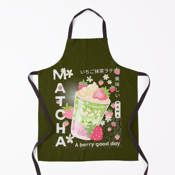 Item preview, Strawberry matcha kawaii designed and sold by InkRiot Studios.