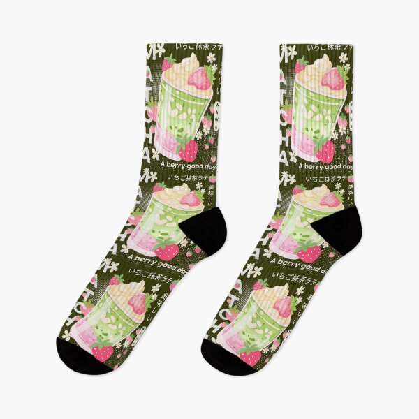 Aperçu de l'œuvre matcha fraise kawaii créée et vendue par InkRiot Studios.