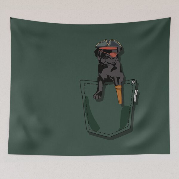 Item preview, Pocket Pirate Pug – Pocket Pets Collection | Cute Pirate Dog designed and sold by Fun Funky Designs.