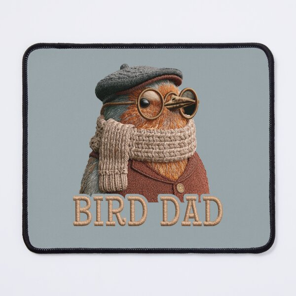 Item preview, Vintage Bird Dad Embroidered Robin Portrait Design designed and sold by MegaNovaArt.