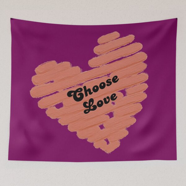 Item preview, Choose Love – Hand Painted Coral Heart Typography | Minimalist Inspirational Design designed and sold by VariusDesigns.