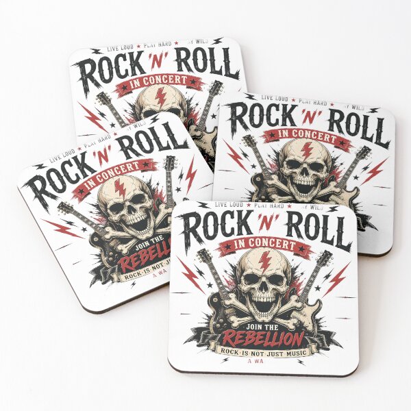 Item preview, Rock 'N' Roll Rebellion – Vintage Skull Concert Poster Design designed and sold by Artisan Finds Online.
