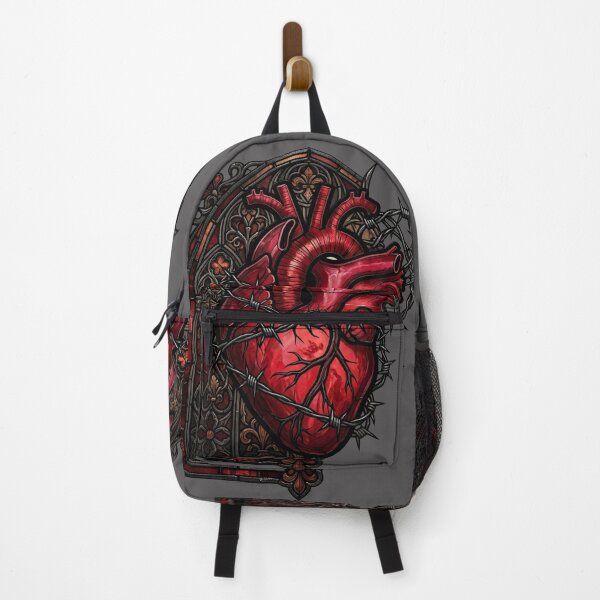 Item preview, Vivid Red Heart with Barbed Wire — Gothic Stained Glass designed and sold by David Mateo ArtWorks.