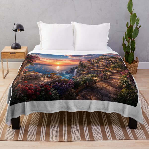 Item preview, Sunset Paradise by the Sea designed and sold by CosmicDreamAI.
